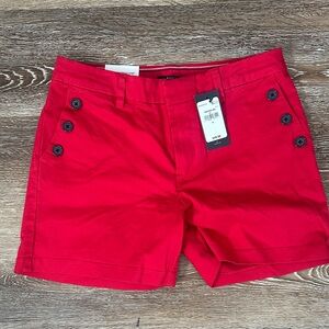 NWT Tommy Hilfiger Red Button-Accent Casual Shorts